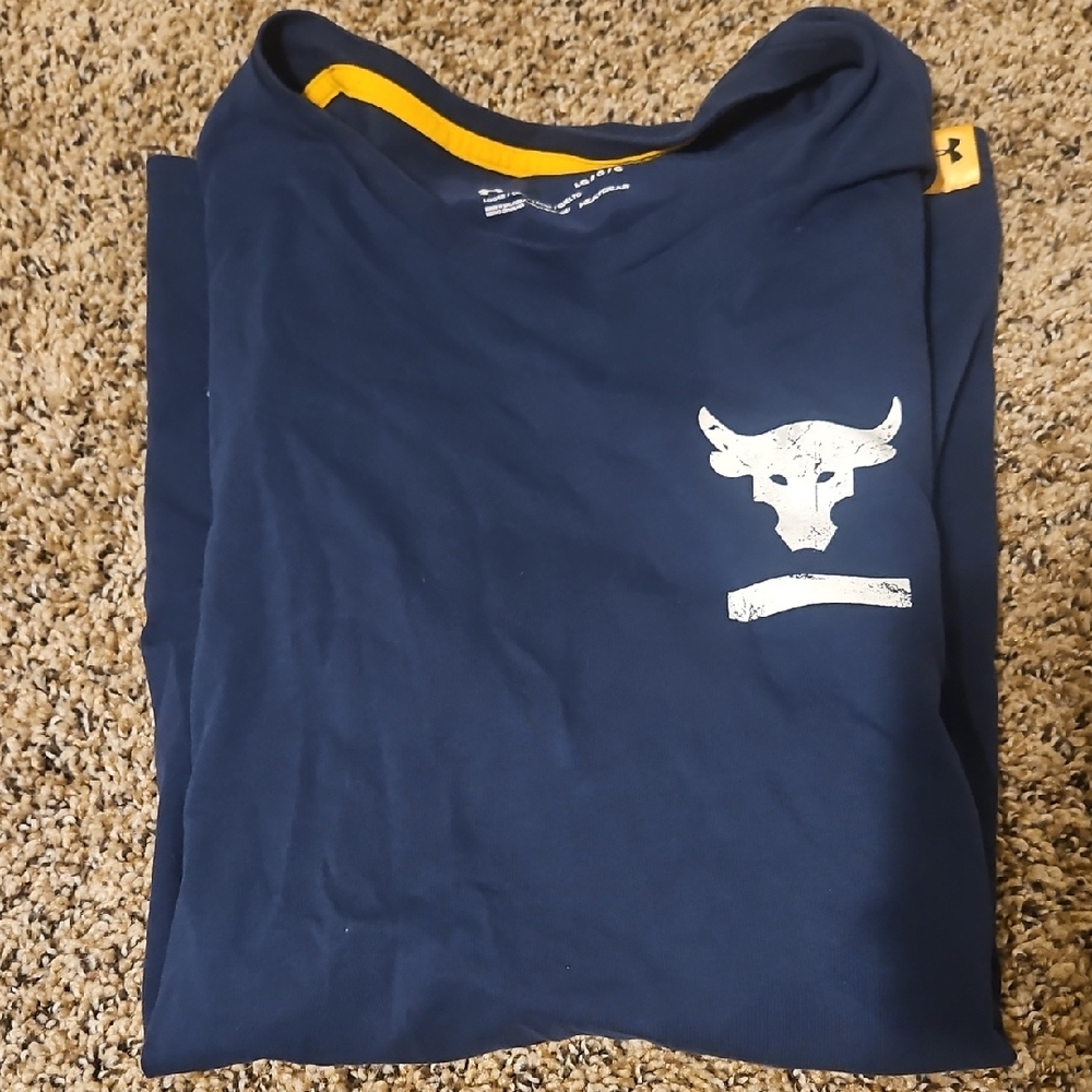 Under Armour Dark Blue Tee with Bull Emblem